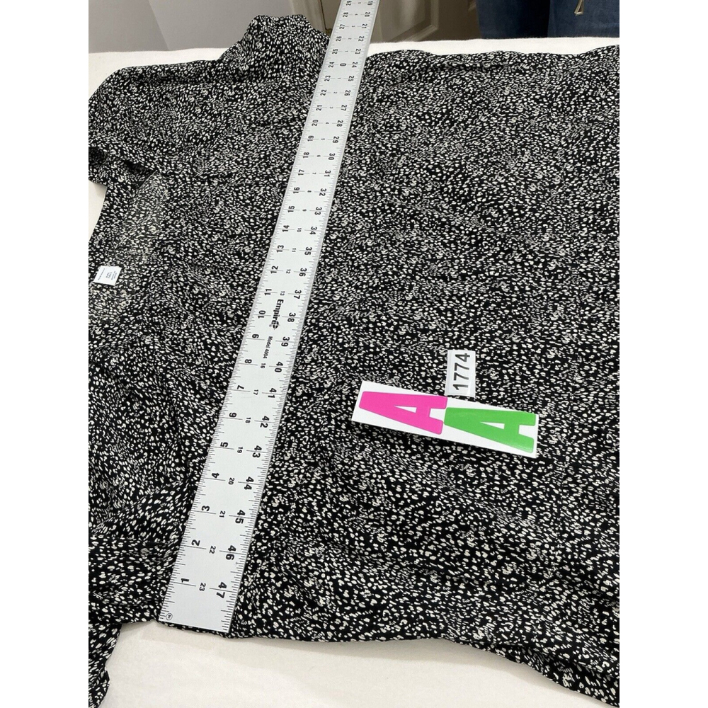 Womans Old Navy Black White Long Sleeve Square Neck & Back Blouse Xxl Tall - Picture 5 of 7